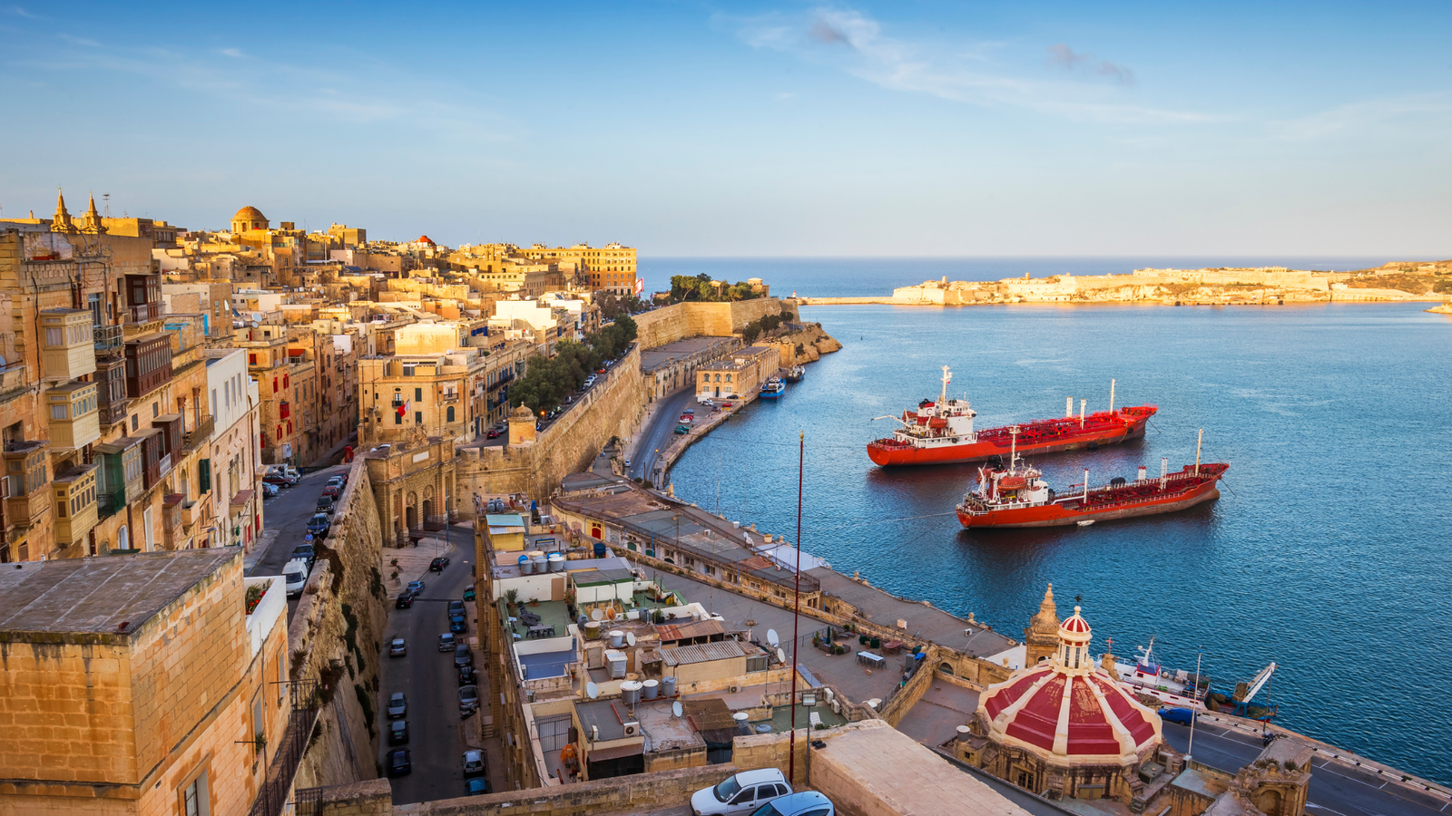 Malta coastline and harbour